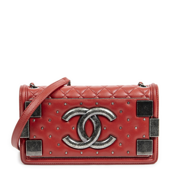 Chanel Handbags - Chanel Studded Horizontal Boy Brick Flap